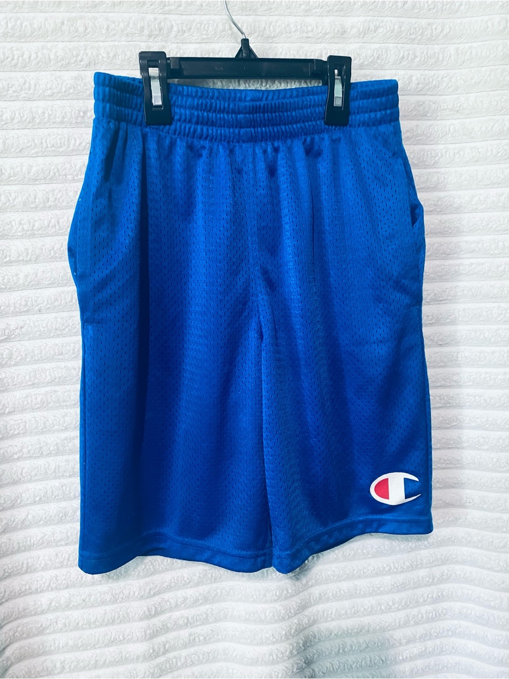 Champion Blue Kids Mesh Athletic Shorts with Logo
